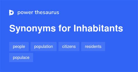 inhabitants thesaurus|995 Words and Phrases for Inhabitants .